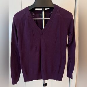 Banana Republic Deep Purple V-Neck Sweater